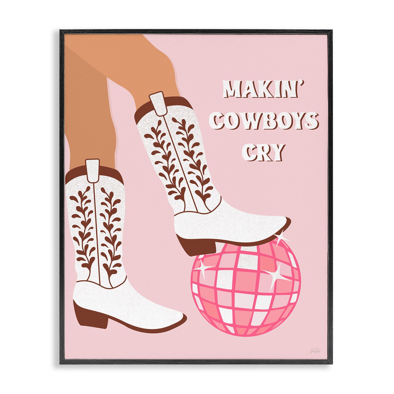 Stupell Industries Makin' Cowboys Cry Framed Giclee Wall Art Design by Natalie Carpentieri